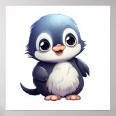 Cartoon Pinguin-Abbildung Poster (Vorne)