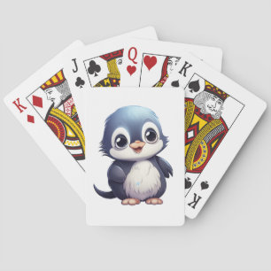 Cartoon Pinguin-Abbildung Spielkarten