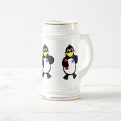 Cartoon Pinguin Bierglas (VorderseiteRechts)