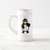 Cartoon Pinguin Bierglas (Links)