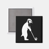 Cartoon Pinguin Golf Golfer Magnet (Vorderseite/Rückseite)