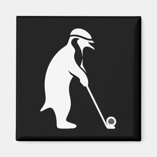 Cartoon Pinguin Golf Golfer Magnet (Vorne)
