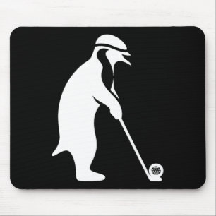 Cartoon Pinguin Golf Golfer Mousepad