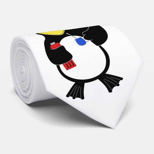 Cartoon Pinguin Krawatte (Gerollt)