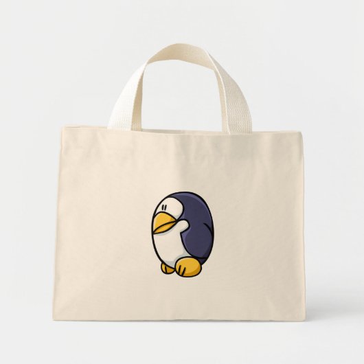 Cartoon Pinguin Mini Stoffbeutel (Vorne)