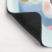 Cartoon Pinguin | Niedlicher Pinguin mit Schnee Mousepad (Ecke)