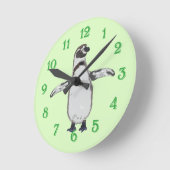 Cartoon Pinguin Runde Wanduhr (Winkel)