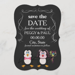Cartoon Pinguin Save the Date