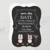 Cartoon Pinguin Save the Date (Vorne/Hinten)