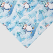 Cartoon Pinguin Surfing Seidenpapier (Ausschnitt)
