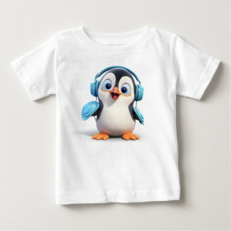 Cartoon-Pinguin-T-Shirt für Kleinkinder aus feinem Baby T-shirt