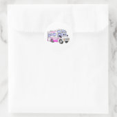 Cartoon Pink Camper Runder Aufkleber (Tasche)