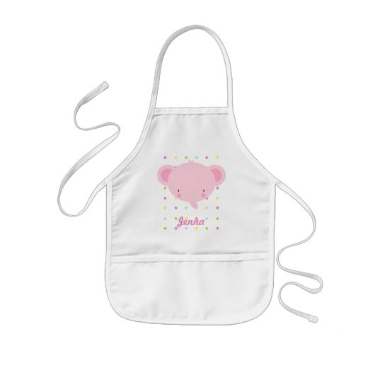 Cartoon Pink Elephant Kinder Schürze (Vorne)