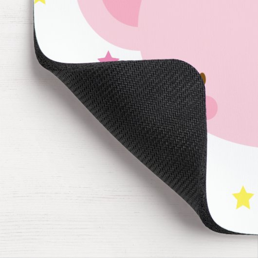 Cartoon Pink Elephant Mousepad (Ecke)
