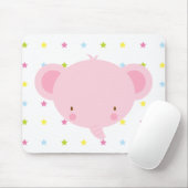 Cartoon Pink Elephant Mousepad (Mit Mouse)