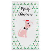 Cartoon Pink Hund Cheeky Hund Weihnachten Kleine Geschenktüte (Rückseite)