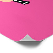 Cartoon Pink Ninja Krieger mit zwei Katana Poster (Ecke)