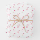 Cartoon Pink Poodle Paws Geschenkpapier Set (Beispiel)