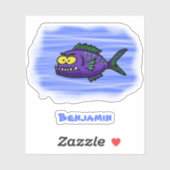 Cartoon Piranha Aufkleber (Blatt)