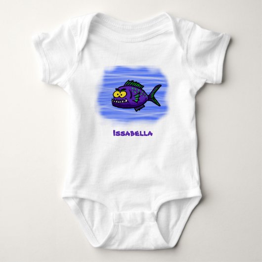 Cartoon Piranha Baby Strampler (Vorderseite)