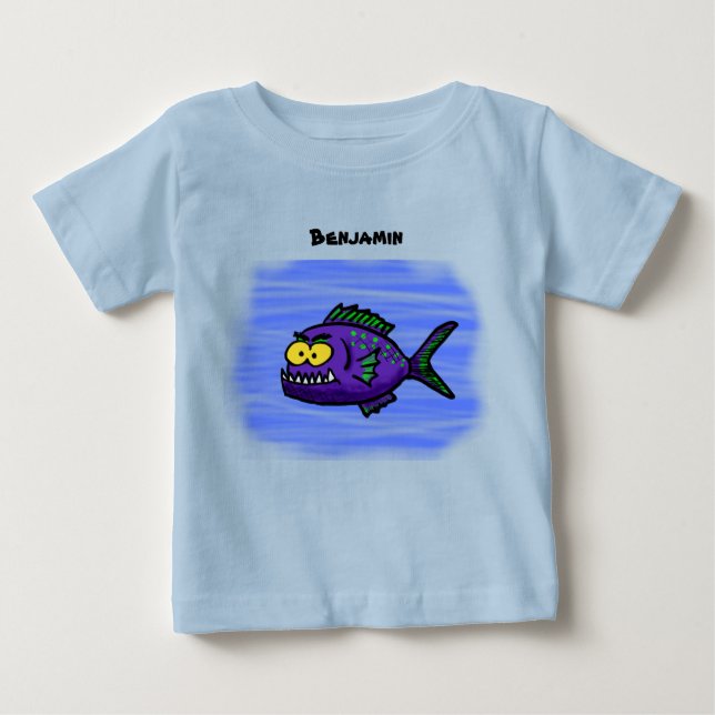 Cartoon Piranha Baby T-shirt (Vorderseite)