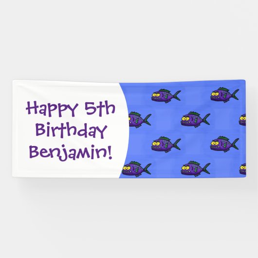 Cartoon Piranha Banner (Horizontal)