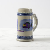 Cartoon Piranha Bierglas (VorderseiteRechts)