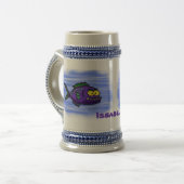 Cartoon Piranha Bierglas (Vorderseite Links)