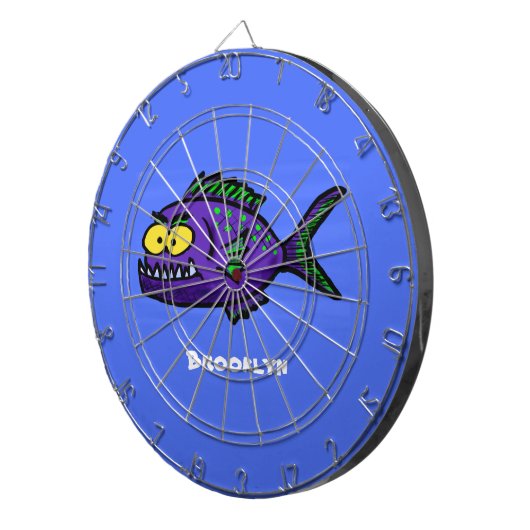 Cartoon Piranha Dartscheibe (Vorderseite rechts)