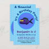 Cartoon Piranha Einladung (Vorne/Hinten)