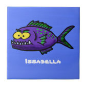 Cartoon Piranha Fliese (Vorderseite)