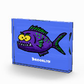 Cartoon Piranha Fotoblock (Rechts)