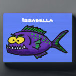 Cartoon Piranha Fotoplatte<br><div class="desc">Für Fische überall (oder für diejenigen,  die keine Katzen mögen). Inspiriert von Piranha-Cartoon. Eine tolle Art,  Katzenliebhaber zu erwecken.</div>