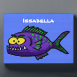 Cartoon Piranha Fotoplatte<br><div class="desc">Für Fische überall (oder für diejenigen,  die keine Katzen mögen). Inspiriert von Piranha-Cartoon. Eine tolle Art,  Katzenliebhaber zu erwecken.</div>