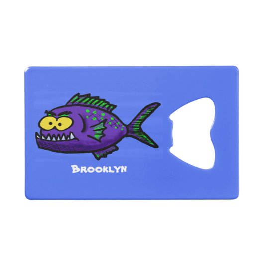 Cartoon Piranha Geldbeutel Flaschenöffner (Vorderseite (Horizontal))