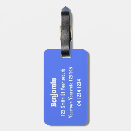 Cartoon Piranha Gepäckanhänger (Rückseite vertikal)