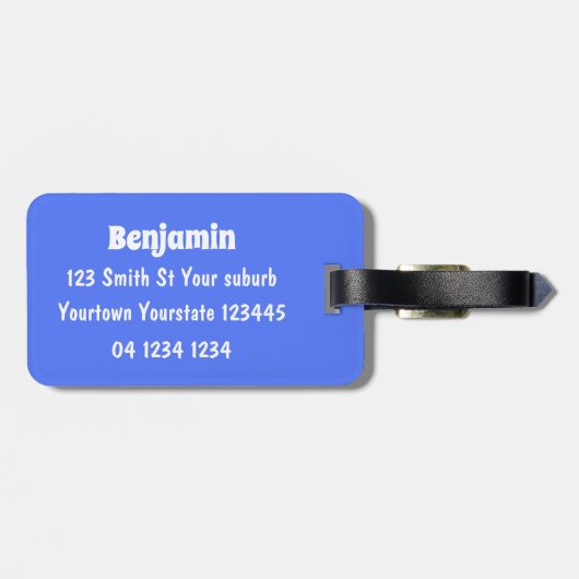 Cartoon Piranha Gepäckanhänger (Rückseite horizontal)