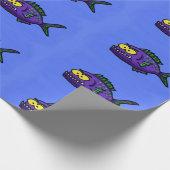 Cartoon Piranha Geschenkpapier (Ecke)