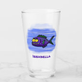 Cartoon Piranha Glas (Rückseite)