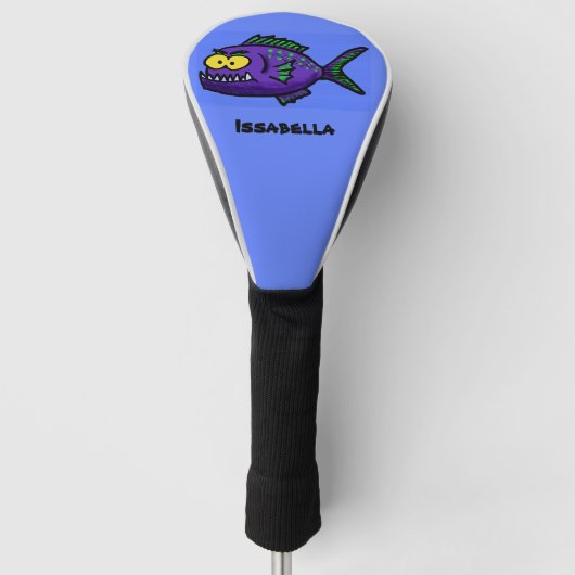 Cartoon Piranha Golf Headcover (Vorderseite)
