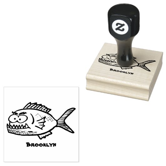 Cartoon Piranha Gummistempel (Stempel)