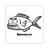 Cartoon Piranha Gummistempel (Prägung)