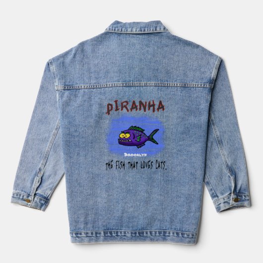 Cartoon Piranha Jeansjacke (Rückseite)