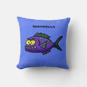 Cartoon Piranha Kissen
