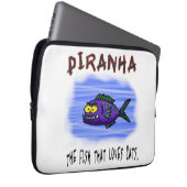 Cartoon Piranha Laptopschutzhülle (Vorne Rechts)