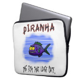 Cartoon Piranha Laptopschutzhülle (Vorderseite Links)