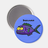Cartoon Piranha Magnet (Vorderseite/Rückseite)
