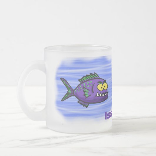 Cartoon Piranha Mattglastasse (Links)