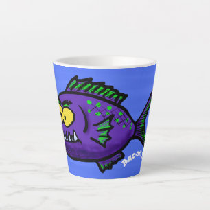 Cartoon Piranha Milchtasse