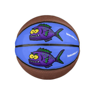 Cartoon Piranha Mini Basketball